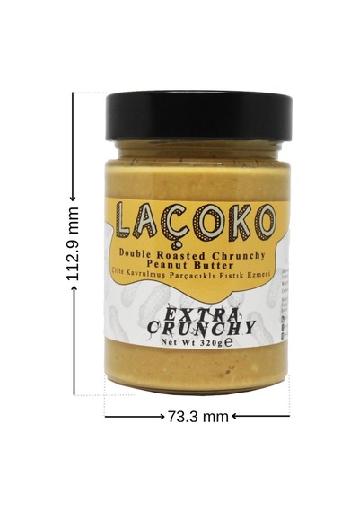 Laçoko Doğal Çifte Kavrulmuş Parçacıklı Fıstık Ezmesi 320 G