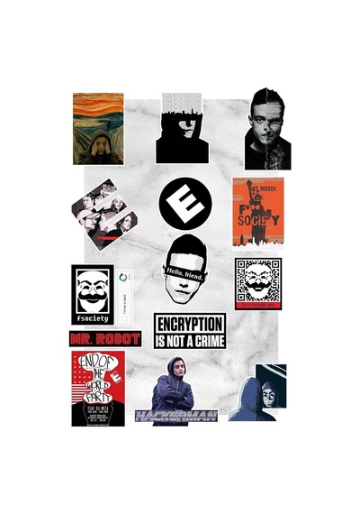 Lexroo Mr. Robot Temalı Laptop Notebook Tablet Sticker Seti 15 Adet