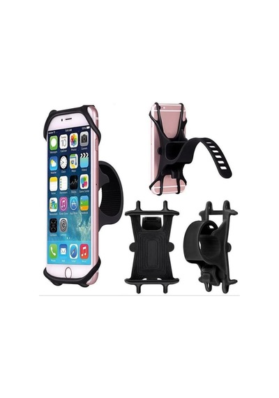 Usin Motosiklet, Mobilet, Motor, Bisiklet, Scooter Gidon Uyumlu Kauçuk Cep Telefonu Tutacağı, Siyah