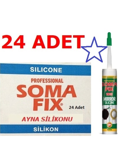 24 Adet 320 Gr Ayna Şeffaf Silikon Nötr Somafıx Kararma Yapmaz Şeffaf