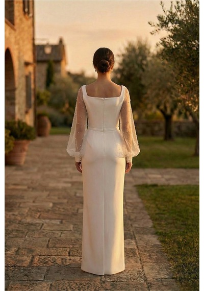 Berissima Bride İnci Detaylı Balon Kol Nikah Elbisesi, Kare Yaka, Kırık Beyaz, Maxi Yırtmaçlı Etek, Celia Kırık Beyaz Kırık Beyaz Berissima Bride İnci Detaylı Balon Kol Nikah Elbisesi, Kare Yaka, Kırık Beyaz, Maxi Yırtmaçlı Etek, Celia Kırık Beyaz Kırık Beyaz