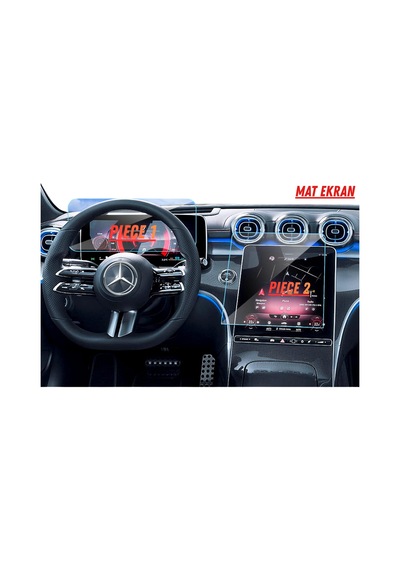Mercedes S400 Hayalet Ekran Ve Multimedya Uyumlu Set Mat Ekran Koruyucu