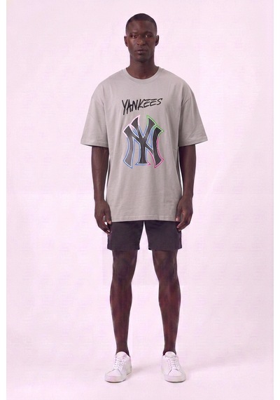 Blow Up Future Gen Günlük Spor Tişört Yankees Gri Oversize 141901 SİYAH