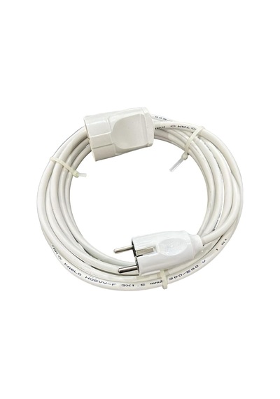 20 Metre 3x1,5 Mm Cca Ttr Tekli Beyaz Renk Topraklı Kauçuk Seyyar Elektrik Kablosu 1