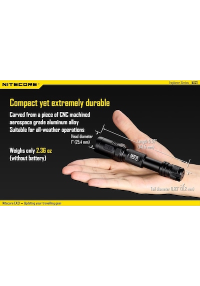 Nitecore Ea21 360 Lümen El  Feneri Siyah