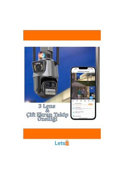 3 Lens Wi Fi Gece Görüşlü Güvenlik Kamerası