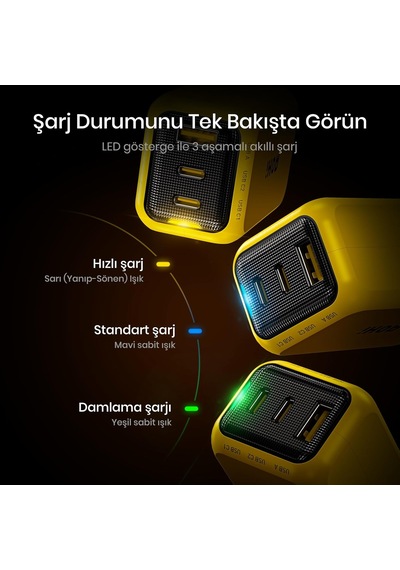 Aohi Youth 3 Portlu Şarj Adaptörü,65w Şarj Cihazı