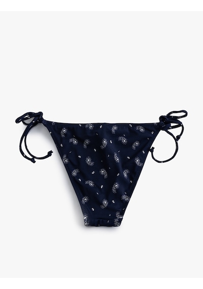 Koton İpli Bikini Altı Şal Desenli Astarlı Lacivert Desenli 4sak00187mm Lacivert