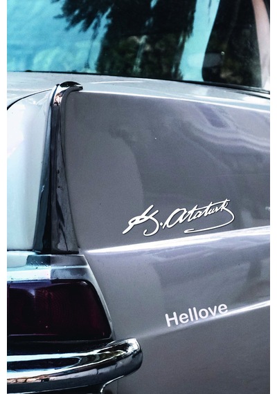 Atatürk İmza Sticker Beyaz 20 Cm 20 Cm