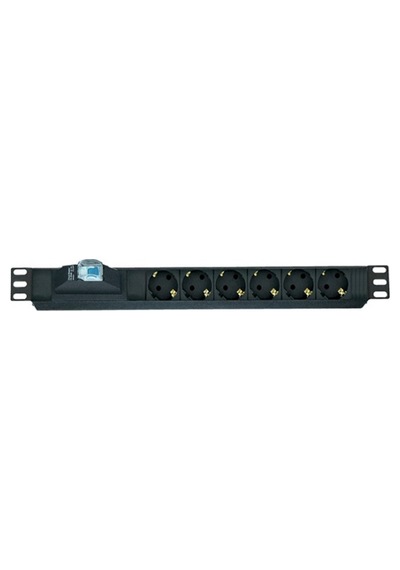 AGER 19" 1U 6lı Sigortalı Priz Modülü Metal   övdeli AA-PRZ01U19-
