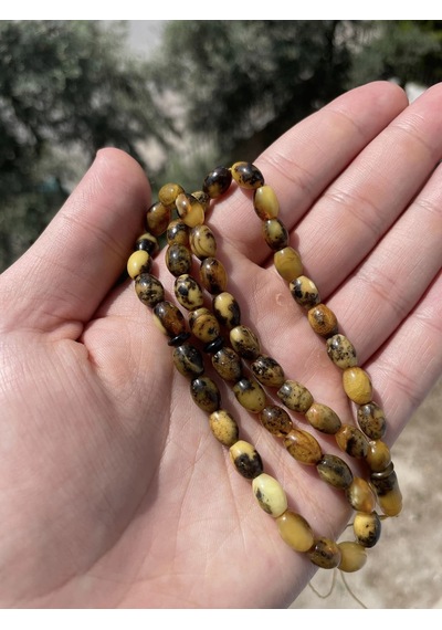 Doğal Kaya Damla Kehribar Tesbih 45lik 9,1x6,6mm 11,20 Gram