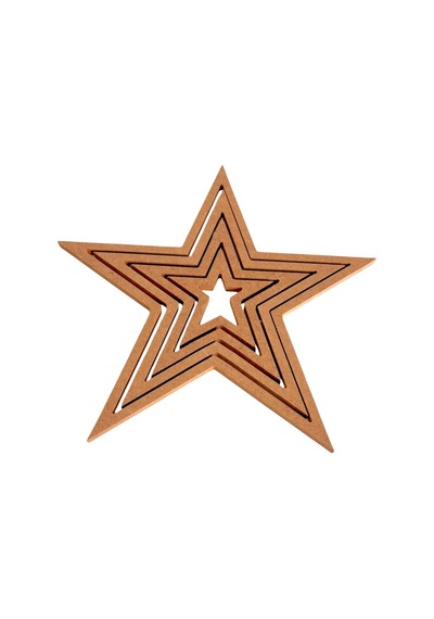 4'lü Yildiz Ham Mdf, 8mm Kalınlık, 30 Cm Kasnak, Boyanabilir Vidasız Kasnak, Makrome Halkası