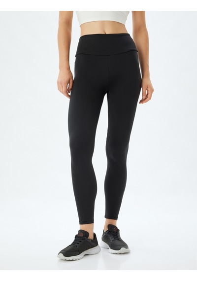 Koton Spor Tayt Yüksek Bel Slim Fit Siyah 5wak40217nk