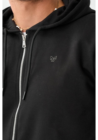 Dechers Tech Fleece Double Face Kapüşonlu Erkek Eşofman Takım E213-2 Siyah