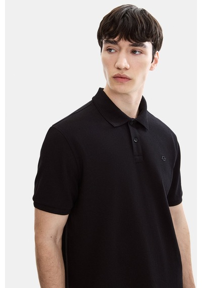Backandbond Siyah Regular Fit Örme Polo Yaka Tişört
