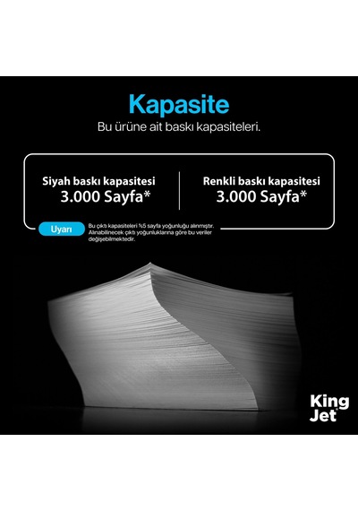 Kingjet Epson Uyumlu Wf-c5390 Standart Kapasiteli 4 Renk Takım Çipli Uyumlu  Kartuş
