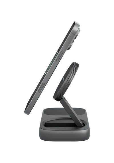 Energea Widock Plus Qi2 Kablosuz Şarj Destekli 7in1 4k Type-c Hub Dönüştürücü - Koyu Gri