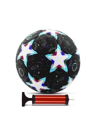 Telvesse Futbol Topu Stars Pompalı Set Dayanıklı Sert Zemin Halı Saha Futbol Topu No:5 046 Karışık Renkli