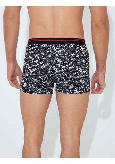 Koton 3'lü Boxer Seti Desenli Pamuklu Siyah 5wlm90027mk