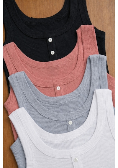 Demirsa Boutique Kadın Kaşkorse Atlet 4 Lü Set Geniş Askılı Pamuklu Esnek Fitilli Atlet Dekoratif Düğmeli Siyah, Beyaz, Gül Kurusu, Mavi Beyaz Demirsa Boutique Kadın Kaşkorse Atlet 4 Lü Set Geniş Askılı Pamuklu Esnek Fitilli Atlet Dekoratif Düğmeli Siyah, Beyaz, Gül Kurusu, Mavi Beyaz