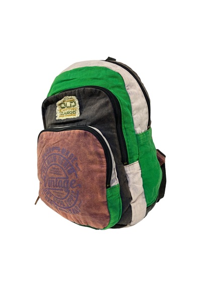 Old Cotton Cargo Kaliteli Vintage Disayn Sırt Gezi Çantası New Patchwork 5017 Siyah
