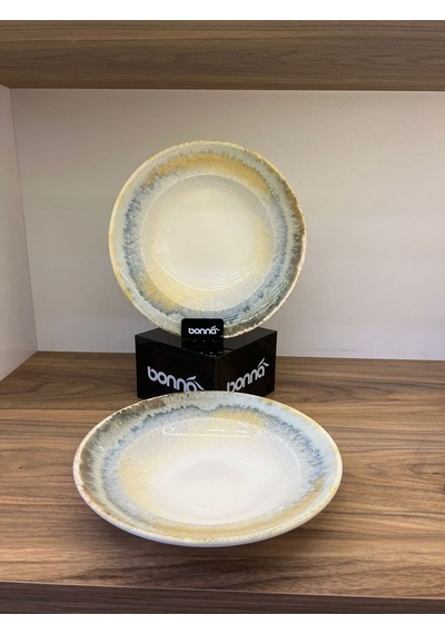 Büyük Çukur Tabak / Çorba / Makarna / Sulu Yemek Tabağı 24 Cm 400 Cc Bonna Knidos Gourmet Soup Plate