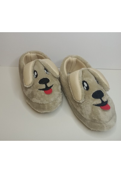Huzurlu Adımlar Neşeli Köpek Peluş Ev Pandufu Krem