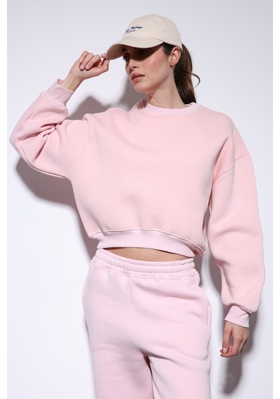 Antioch Basic Kadın Sweatshirt Pembe