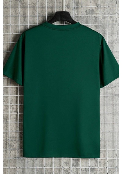Unisex Draw Bear Baskılı Tasarım Tshirt Yeşil
