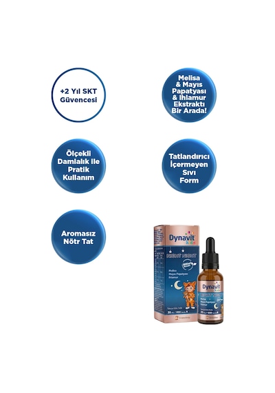 Dynavit Kids Night Night Damla 30ml Çocuklar İçin Melisa, Mayıs Papatyası, Ihlamur - Uyku
