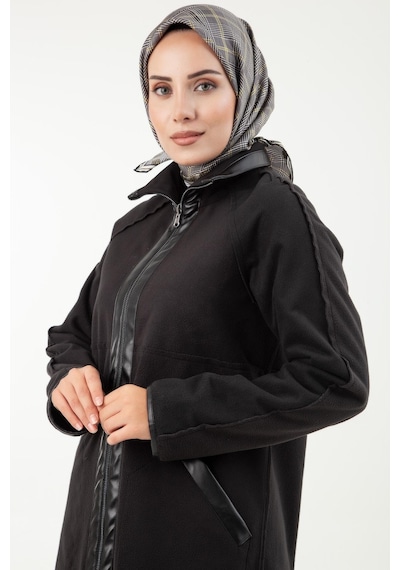 Armine Trend Önden Fermuarlı Cepli Kap-siyah 23kt502-siyah Siyah