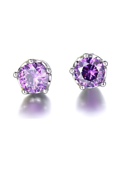 Brezza Lusso Jewelry Gümüş Su Damlası Ametist Taşı Kadın Kolye Küpe Seti Gümüş Set