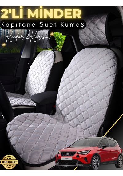 Seat Arona Uyumlu 2'li Süet Oto Koltuk Minderi Terletmez Universal Oto Koltuk Kılıfı A3