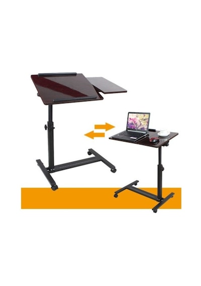 Ükseklik Eğim Ayarlı Koltuk Kenarı Laptop Sehpası - Mouse Bölmeli