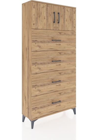 Arges Dolap Tek Raflı 4 Çekmeceli 2 Kapaklı 88x30x182 Çam-çam Çam Arges Dolap Tek Raflı 4 Çekmeceli 2 Kapaklı 88x30x182 Çam-çam Çam