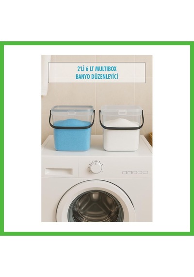 Vaveni 2 Li Multibox Deterjanlık Kutusu & Banyo Düzenleyici & Saklama Kutusu 6 Lt Şeffaf Arz