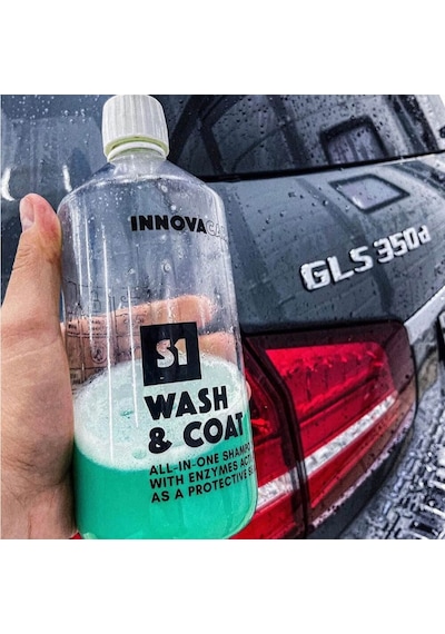 Innovacar S1 Wash&coat Sıo2 İçerikli Enzimli Su İtici Koruyucu Şampuan Konsantre - 1 Lt