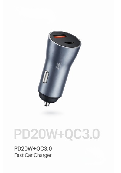 20w Hızlı Araç Şarj Cihazı Pd + Qc3.0 Çift Çıkış Usb-a & Usb-c Pd20w Qc3.0 2.4a