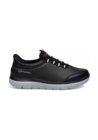 Best Of 2012-26 Baskı Deri Anatomik Slip On Erkek Sneaker Siyah-buz Siyah