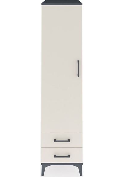 Kronos Dolap 4 Raflı 2 Çekmeceli Tek Kapaklı 44x59x182 Antras... Antrasit