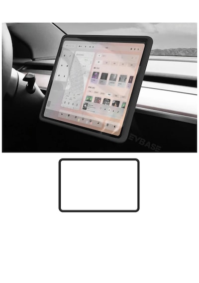 Tesla Model Y Juniper İçin Uyumlu Silikon Ekran Koruyucu Çerçeve Siyah 1 Siyah Silikon