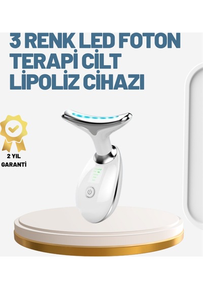 Cilt Yenileyici Şarjlı Güzellik Aleti Pozitif/negatif İyon, Titreşimli Masaj Ve Kırmızı-mavi-yeşil Işıkla