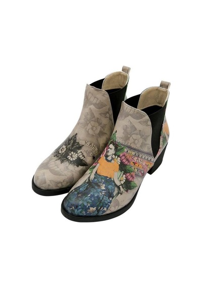 Kadın Vegan Deri Bej Bilekte Bot - A Flower From The Past Frida Kahlo Tasarım Multicolor Kadın Vegan Deri Bej Bilekte Bot - A Flower From The Past Frida Kahlo Tasarım Multicolor