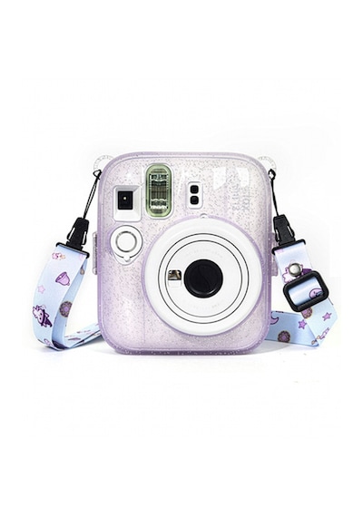 Instax Mini 13 Makine Uyumlu Lila Simli Pleksi Kılıf