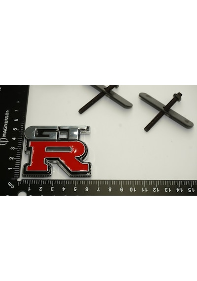 Nissan Gtr Ön Panjur Vidalı 3D Krom Metal Logo Amblem