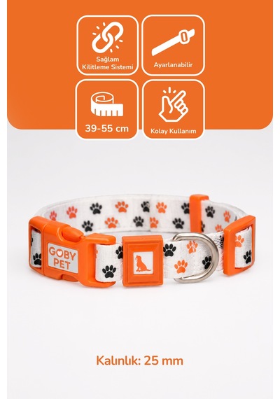 Köpekler İçin Dayanıklı Ve Güvenli, Desenli Boyun Tasması 25mm Pati