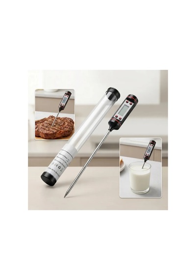Dijital Mutfak Ve Gıda Termometresi - Hassas Ölçüm - Paslanmaz Çelik - Daldırmalı Model - Saklama K