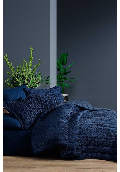Elart Comfort Yeni Nesil Çift Kişilik Uyku Seti 3 Parça Velvet Lacivert 230 x 220 Lacivert