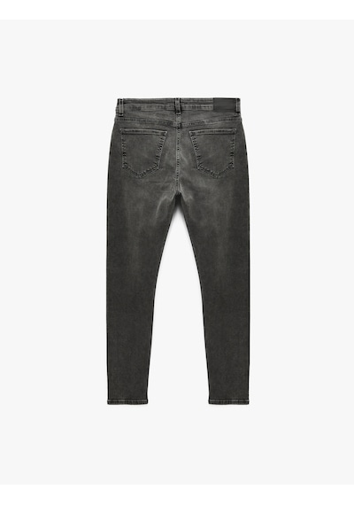 Koton Normal Bel Pamuklu Skinny Fit Jean Pantolon - Michael Jean Antrasit 6sam40114nd