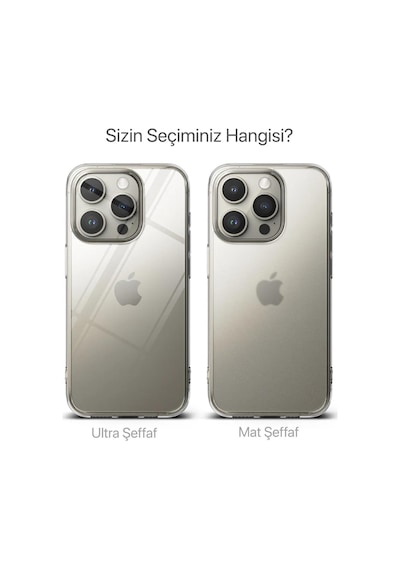 İphone İle Uyumlu Cyrstal Clear Şeffaf Silikon Kılıf Arkası Sert Polikarbonat Kenarları Yumuşak Tpu Silikon Premium Ultra Şeffaf Kılıf Kapak Matte Clear, 15 Pro Max